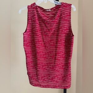 Pink Striped Sleeveless Top